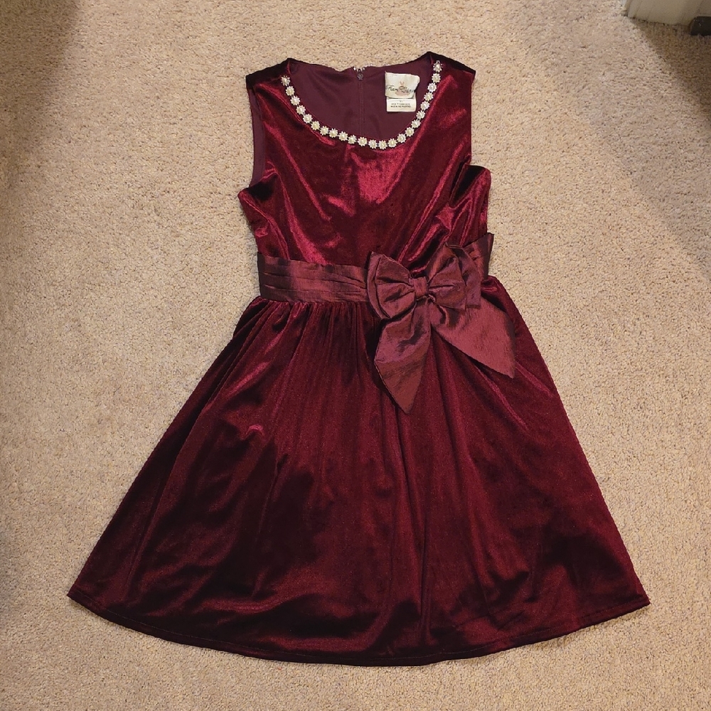 Rare Editions Burgundy Formal Dress with Bow